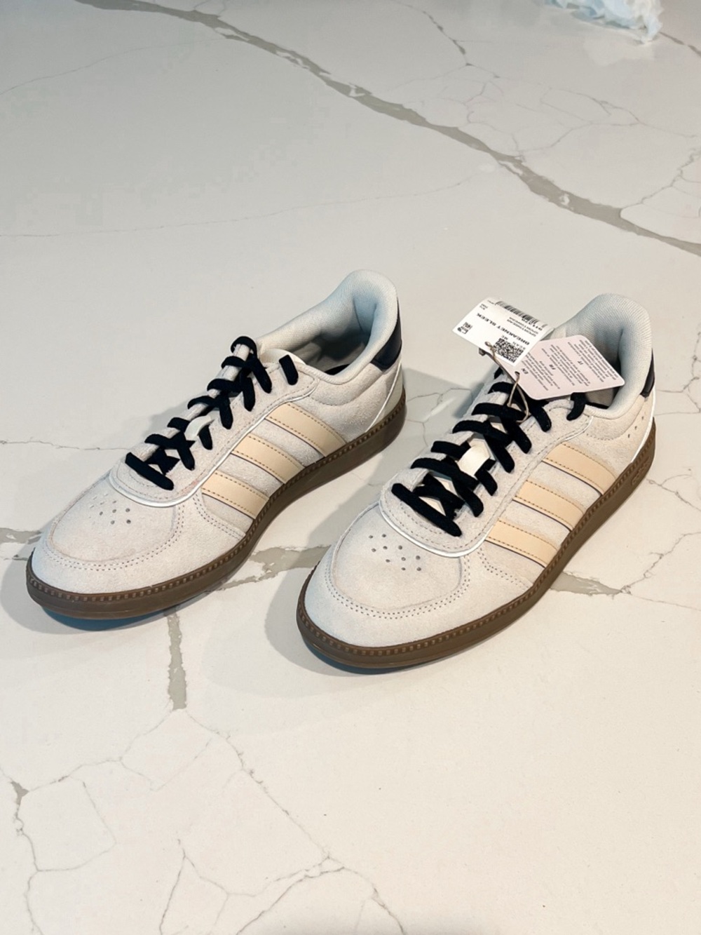 Adidas Breaknet Sleek Off White and Crystal Linen Sneaker Womens Sz 7 - Picture 3 of 15